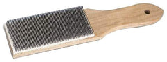 Weiler - 3/4" Trim Length Steel Brush - 4" Brush Length, 8-1/4" OAL, 1/4" Trim Length, Wood Straight Handle - Exact Tool & Supply