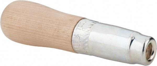 Lutz - 5" Long x 1-5/16" Diam File Handle - 1/4" Bore, 2-1/2" Deep, for Use with 8, 10 & 12" Files - Exact Tool & Supply