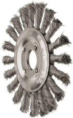 Value Collection - 5" OD, 7/8" Arbor Hole, Knotted Steel Wheel Brush - 1/2" Face Width, 1-1/8" Trim Length, 0.008" Filament Diam, 10,000 RPM - Exact Tool & Supply