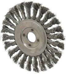 Value Collection - 6" OD, 7/8" Arbor Hole, Knotted Steel Wheel Brush - 1/2" Face Width, 1-1/2" Trim Length, 0.012" Filament Diam, 9,000 RPM - Exact Tool & Supply