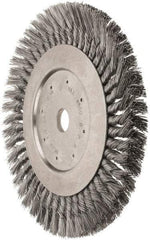 Value Collection - 10" OD, 1" Arbor Hole, Knotted Steel Wheel Brush - 5/8" Face Width, 1-11/16" Trim Length, 0.012" Filament Diam, 4,500 RPM - Exact Tool & Supply