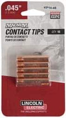 Lincoln Electric - MIG Tip Air Cooled Welder Nozzle/Tip/Insulator - 0.045" Wire Outside Diam - Exact Tool & Supply