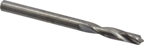 M.A. Ford - 5/32" 118° Spiral Flute Solid Carbide Screw Machine Drill Bit - Bright Finish, Right Hand Cut, 3/4" Flute Length, 2" OAL, Faceted Point, Straight Shank - Exact Tool & Supply