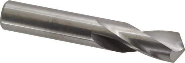 M.A. Ford - 31/64" 118° Spiral Flute Solid Carbide Screw Machine Drill Bit - Bright Finish, Right Hand Cut, 1-1/4" Flute Length, 3" OAL, Faceted Point, Straight Shank - Exact Tool & Supply
