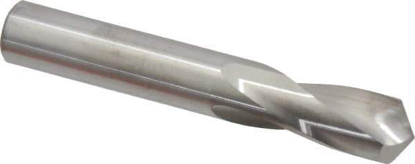 M.A. Ford - 17/32" 118° Spiral Flute Solid Carbide Screw Machine Drill Bit - Bright Finish, Right Hand Cut, 1-3/8" Flute Length, 3-1/2" OAL, Faceted Point, Straight Shank - Exact Tool & Supply