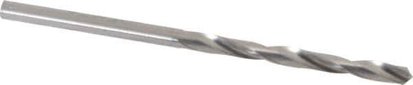 M.A. Ford - #42 118° Solid Carbide Jobber Drill - Bright Finish, Right Hand Cut, Spiral Flute, Straight Shank, 2" OAL, Faceted Point - Exact Tool & Supply
