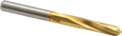 M.A. Ford - 7/32" 135° Spiral Flute Solid Carbide Screw Machine Drill Bit - TiN Finish, Right Hand Cut, 1-1/4" Flute Length, 2-3/8" OAL, Split Point, Straight Shank - Exact Tool & Supply