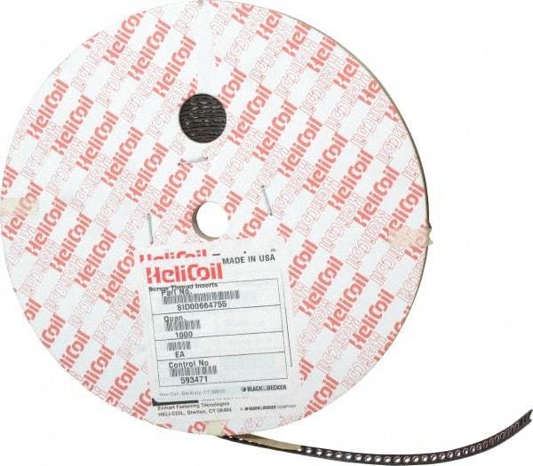 Heli-Coil - 1,000 Inserts, #4-40 UNC, 1D, Stainless Steel Screw Locking Insert - 2-3/4 Free Coils, 0.112 Inch Overall Length, 0.144 to 0.159 Inch Outside Diameter, Tangless, 304 Material Grade - Exact Tool & Supply