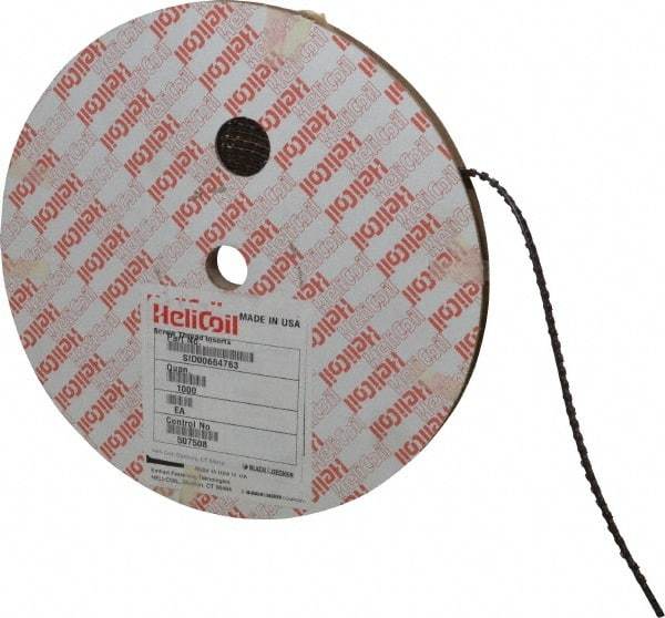 Heli-Coil - 1,000 Inserts, #4-40 UNC, 1-1/2D, Stainless Steel Screw Locking Insert - 4-3/4 Free Coils, 1/6 Inch Overall Length, 0.144 to 0.159 Inch Outside Diameter, Tangless, 304 Material Grade - Exact Tool & Supply