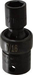 SK - 3/8" Drive 7/16" Standard Universal Impact Socket - 6 Points, 2-1/8" OAL - Exact Tool & Supply