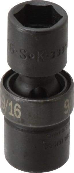 SK - 3/8" Drive 9/16" Standard Universal Impact Socket - 6 Points, 2-7/32" OAL - Exact Tool & Supply