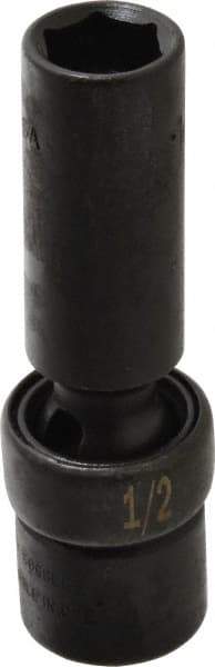 SK - 3/8" Drive 1/2" Deep Universal Impact Socket - 6 Points, 3-9/64" OAL - Exact Tool & Supply