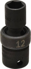 SK - 3/8" Drive 12mm Standard Universal Impact Socket - 6 Points, 2-1/8" OAL - Exact Tool & Supply