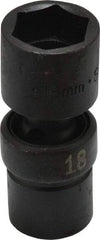 SK - 3/8" Drive 18mm Standard Universal Impact Socket - 6 Points, 2-23/64" OAL - Exact Tool & Supply