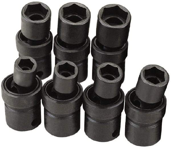 SK - 3/8" Drive 15mm Standard Universal Impact Socket - 6 Points, 2-1/4" OAL - Exact Tool & Supply