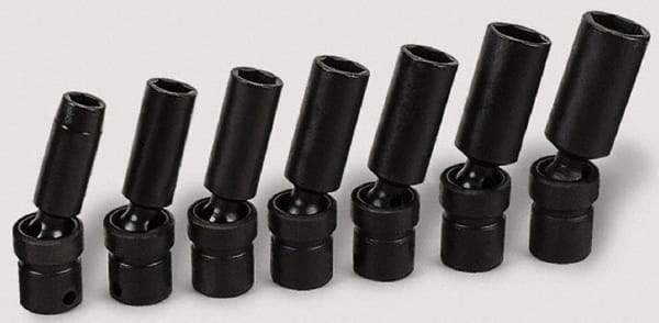 SK - 3/8" Drive 17mm Deep Universal Impact Socket - 6 Points, 3-21/64" OAL - Exact Tool & Supply