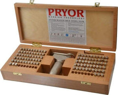 Pryor - 106 Piece, 1/4 Inch Character, Hardened Steel Type Set - 6 Character Capacity - Exact Tool & Supply