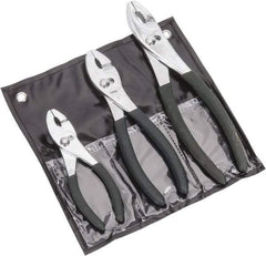 Value Collection - 3 Piece Slip Joint Plier Set - Comes in Plastic Pouch - Exact Tool & Supply