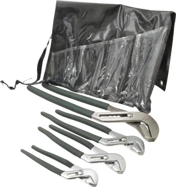 Value Collection - 4 Piece Tongue & Groove Plier Set - Comes in Plastic Pouch - Exact Tool & Supply