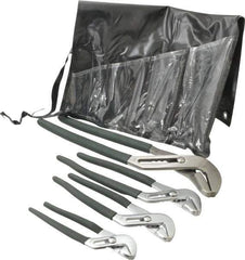 Value Collection - 4 Piece Tongue & Groove Plier Set - Comes in Plastic Pouch - Exact Tool & Supply
