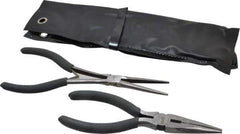 Value Collection - 2 Piece Needle Nose Plier Set - Comes in Plastic Pouch - Exact Tool & Supply