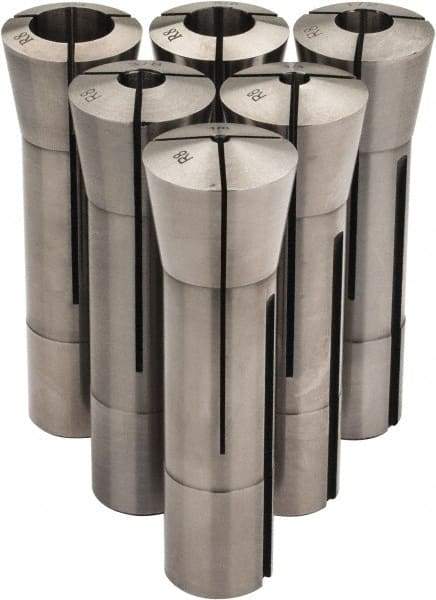 Interstate - 6 Piece, 1/8" to 3/4" Capacity, R8 Collet Set - Increments of 1/8 Inch - Exact Tool & Supply