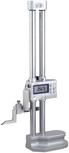 Mitutoyo - 12" Electronic Height Gage - 0.0005, 0.0002" (Switchable) Resolution, Accurate to 0.001", LCD Display, SPC Data Output - Exact Tool & Supply