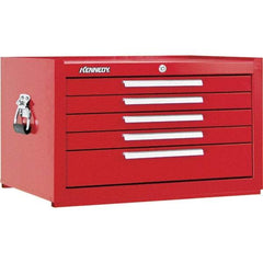 Kennedy - 5 Drawer Tool Chest - 27" Wide x 18" Deep x 16-5/8" High, Steel, Red - Exact Tool & Supply