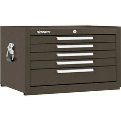 Kennedy - 5 Drawer Tool Chest - 27" Wide x 18" Deep x 16-5/8" High, Steel, Brown - Exact Tool & Supply