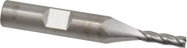 RobbJack - 5/32", 9/16" LOC, 3/8" Shank Diam, 2-1/2" OAL, 4 Flute, Solid Carbide Square End Mill - Single End, Uncoated, Spiral Flute, 30° Helix, Centercutting, Right Hand Cut, Right Hand Flute, Series T12-405 - Exact Tool & Supply