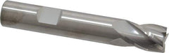 RobbJack - 1/2", 5/8" LOC, 1/2" Shank Diam, 3" OAL, 4 Flute, Solid Carbide Square End Mill - Single End, Uncoated, Spiral Flute, 30° Helix, Centercutting, Right Hand Cut, Right Hand Flute, Series T12-403 - Exact Tool & Supply