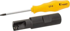 Kennametal - 5/8" Cut Diam, 7.11mm Max Depth of Cut, 3/4" Shank Diam, 3-1/4" OAL, Indexable Square Shoulder End Mill - SDEB 2615. Inserts, Cylindrical Shank, 0° Lead Angle - Exact Tool & Supply