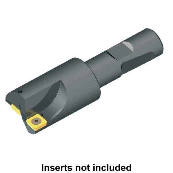 Kennametal - 0.73" Cut Diam, 8.64mm Max Depth of Cut, 3/4" Shank Diam, 3.65" OAL, Indexable Square Shoulder Centercutting End Mill - SDCW 322 Inserts, Weldon Shank, 0° Lead Angle, Through Coolant - Exact Tool & Supply