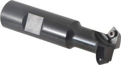 Kennametal - 30° Lead Angle, 1.077" Max Cut Diam, 3/4" Min Cut Diam, 6.6mm Max Depth of Cut, Indexable Chamfer and Angle End Mill - 2 Inserts, SDEB 26152 Insert Style, 3-1/4" Overall Length, Straight Shank - Exact Tool & Supply