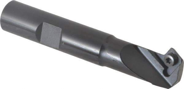 Kennametal - 30° Lead Angle, 0.787" Max Cut Diam, 0.46" Min Cut Diam, 6.6mm Max Depth of Cut, Indexable Chamfer and Angle End Mill - 1 Insert, SDEB 26152 Insert Style, 3" Overall Length, Straight Shank - Exact Tool & Supply