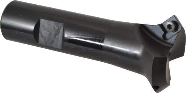 Kennametal - 45° Lead Angle, 1.387" Max Cut Diam, 0.95" Min Cut Diam, 4.96mm Max Depth of Cut, Indexable Chamfer and Angle End Mill - 2 Inserts, SDEB 26152 Insert Style, 3-1/4" Overall Length, Straight Shank - Exact Tool & Supply