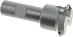 Kennametal - 45° Lead Angle, 1.66" Max Cut Diam, 1.2" Min Cut Diam, 4.96mm Max Depth of Cut, Indexable Chamfer and Angle End Mill - 2 Inserts, SDEB 26152 Insert Style, 3-1/4" Overall Length, Straight Shank - Exact Tool & Supply