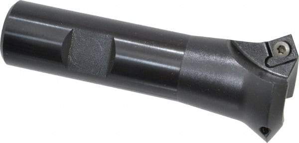 Kennametal - 60° Lead Angle, 1.271" Max Cut Diam, 3/4" Min Cut Diam, 3.45mm Max Depth of Cut, Indexable Chamfer and Angle End Mill - 2 Inserts, SDEB 26152 Insert Style, 3-1/4" Overall Length, Straight Shank - Exact Tool & Supply