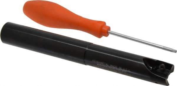Kennametal - 1" Cut Diam, 18mm Max Depth of Cut, 1" Shank Diam, 203.2mm OAL, Indexable Square Shoulder End Mill - EC18.., EP18.. Inserts, Cylindrical Shank, 0° Lead Angle, Through Coolant - Exact Tool & Supply