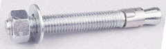 Made in USA - 1-1/4" Diam, 1-1/4" Drill, 12" OAL, Wedge Expansion Concrete Anchor - Grade 5 Steel, Galvanized Finish, Hex Nut Head, Hex Drive, 3-1/4" Thread Length - Exact Tool & Supply