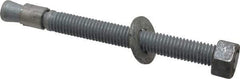 Made in USA - 1/2" Diam, 1/2" Drill, 5-1/2" OAL, Wedge Expansion Concrete Anchor - Grade 5 Steel, Galvanized Finish, Hex Nut Head, Hex Drive, 4" Thread Length - Exact Tool & Supply