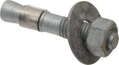 Made in USA - 5/8" Diam, 5/8" Drill, 3-1/2" OAL, Wedge Expansion Concrete Anchor - Grade 5 Steel, Galvanized Finish, Hex Nut Head, Hex Drive, 1-5/8" Thread Length - Exact Tool & Supply