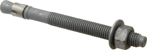 Value Collection - 5/8" Diam, 5/8" Drill, 7" OAL, Wedge Expansion Concrete Anchor - Grade 5 Steel, Galvanized Finish, Hex Nut Head, Hex Drive, 4" Thread Length - Exact Tool & Supply