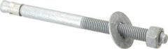 Value Collection - 5/8" Diam, 5/8" Drill, 8-1/2" OAL, 1-1/2" Min Embedment Wedge Expansion Concrete Anchor - Grade 5 Steel, Galvanized Finish, Hex Nut Head, Hex Drive, 4" Thread Length - Exact Tool & Supply