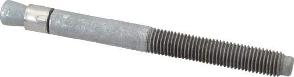 Value Collection - 3/4" Diam, 3/4" Drill, 8-1/2" OAL, 1-1/4" Min Embedment Wedge Expansion Concrete Anchor - Grade 5 Steel, Galvanized Finish, Hex Nut Head, Hex Drive, 4" Thread Length - Exact Tool & Supply