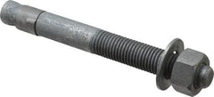 Made in USA - 7/8" Diam, 7/8" Drill, 8" OAL, 2-1/2" Min Embedment Wedge Expansion Concrete Anchor - Grade 5 Steel, Galvanized Finish, Hex Nut Head, Hex Drive, 4" Thread Length - Exact Tool & Supply