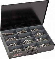 Value Collection - 290 Piece, 1/4 to 1/2" Screw, Stainless Steel Hex Drive Anchor Assortment - 1-3/4 to 5-1/2" Long - Exact Tool & Supply