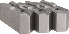 Abbott Workholding Products - 10" & Up Chuck Capacity, Tongue & Groove Attachment, Square Soft Lathe Chuck Jaw - 3 Jaws, Steel, 2-1/8" Btw Mount Hole Ctrs, 4-1/2" Long x 1-1/2" Wide x 2" High, 1/2" Groove, 1/2" Fastener - Exact Tool & Supply