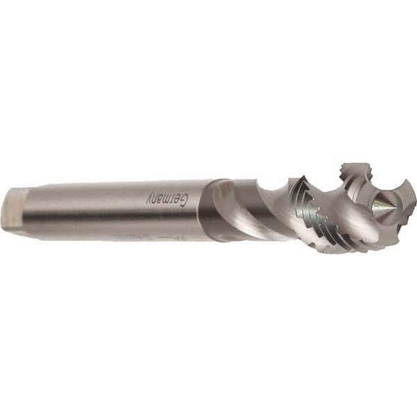 Emuge - 1-3/8 - 11" BSPP, 6 Flutes, Modified Bottoming Chamfer, Bright Finish, Cobalt British Standard Pipe Tap - 1.4173" Shank Diam, 1.1417" Square Size, Series Enorm - Exact Tool & Supply