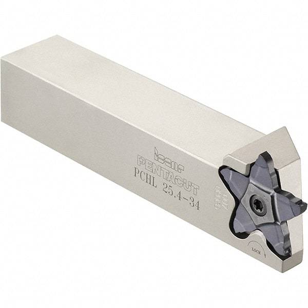 Iscar - External Thread, 1.122" Max Depth of Cut, 4.7mm Min Groove Width, 120mm OAL, Right Hand Indexable Grooving Cutoff Toolholder - 20mm Shank Height x 20mm Shank Width, TAG Insert Style, TGT Toolholder Style, Series Tang-Grip - Exact Tool & Supply